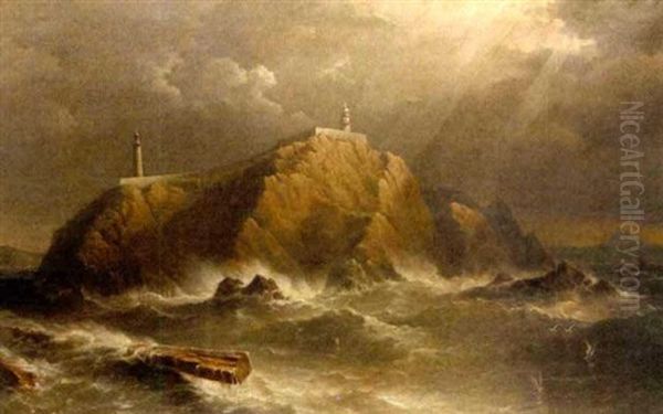 Eagel Island Off Erris Head, W. Coast Of Ireland Oil Painting by Richard Brydges Beechey