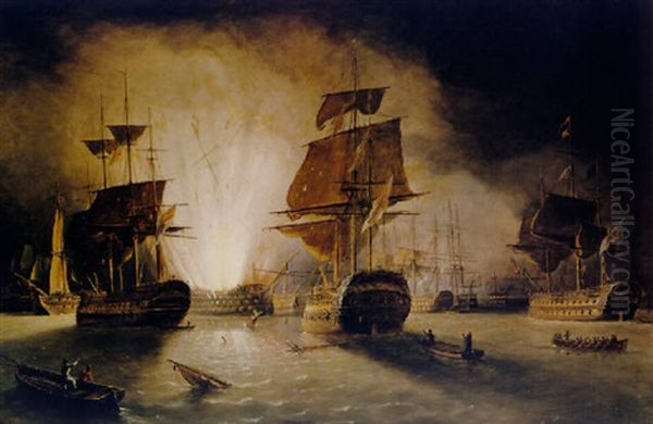 Battle Of The Nile Oil Painting by Richard Brydges Beechey