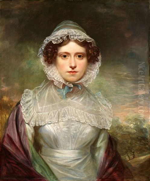 Portrait Of Miss Lucy Lowndes Oil Painting by Sir William Beechey