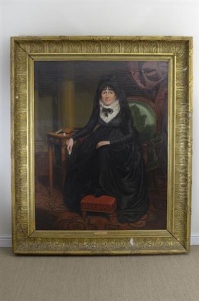 Portrait Of Mrs John Deverell (nee Hannah Blake) Oil Painting by Sir William Beechey