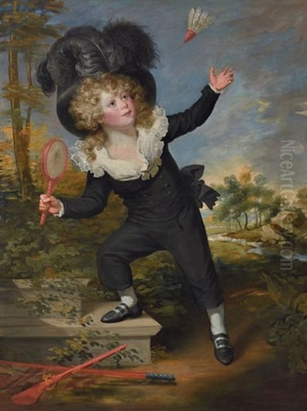 Portrait De Kenneth Dixon (1782-1814) Jouant Au Volant Oil Painting by Sir William Beechey