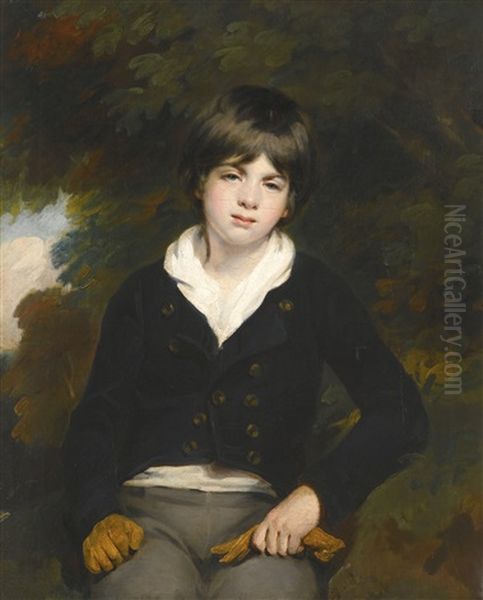 Portrait Of A Boy, Said To Be Master Barker Oil Painting by Sir William Beechey