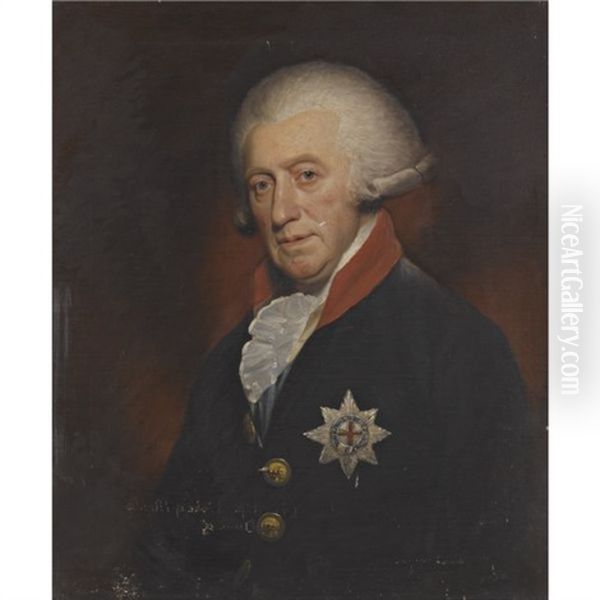 Portrait Of George, 4th Earl Of Cardigan, Later 1st Duke Of Montagu Wearing Windsor Unifrom And The Badge Of The Order Of The Garter Oil Painting by Sir William Beechey