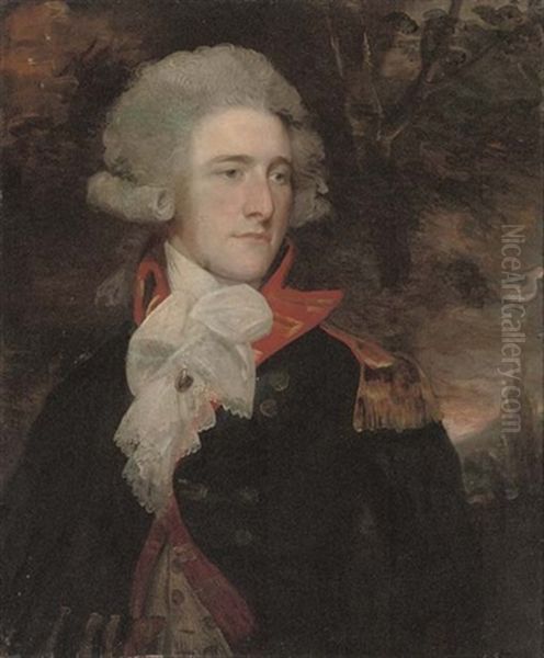 Portrait Of Thomas Henry Liddell, Viscount Ravensworth In A Uniform, In A Landscape Oil Painting by Sir William Beechey