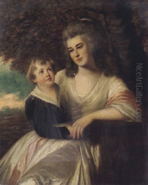 Bildnis Einer Mutter Mit Ihrem Sohn Oil Painting by Sir William Beechey