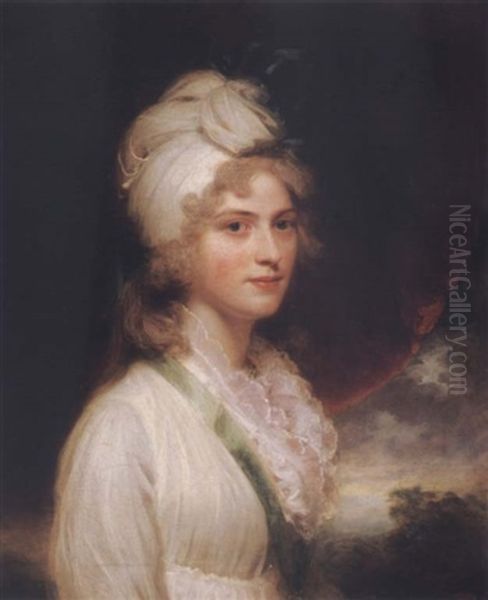 Portrait Of Miss Jane Roxby Oil Painting by Sir William Beechey