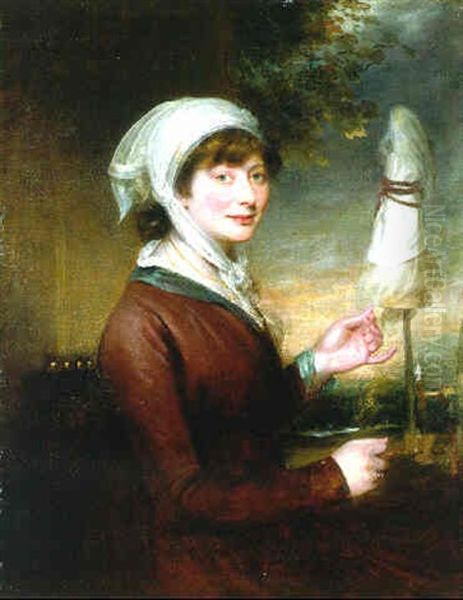 Portrait Of H.r.h. Princess Augusta Sophia, A Landscape Beyond Oil Painting by Sir William Beechey