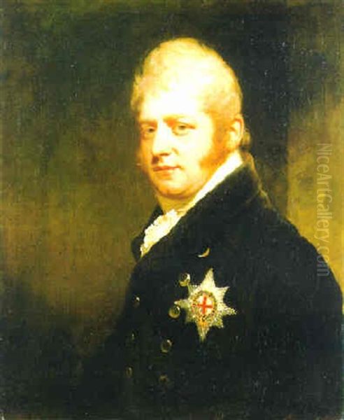 Portrait Of Prince Adolphus Frederick, Duke Of Cambridge, Bust-length, Wearing The Star Of The Garter Oil Painting by Sir William Beechey