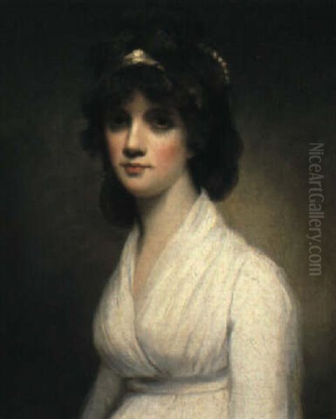 Portrait Of Elizabeth Townshend In A White Dress Oil Painting by Sir William Beechey