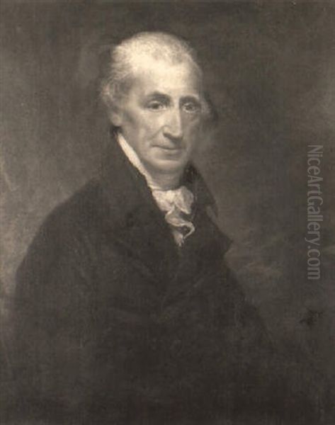 Portrait Of Hugh Leycester In A Black Coat And White Stock Oil Painting by Sir William Beechey