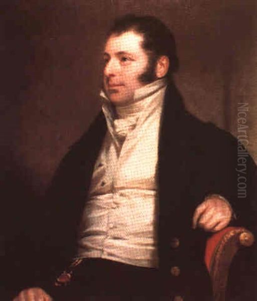 Portrait Of John Chambers Reade In Red Armchair Oil Painting by Sir William Beechey