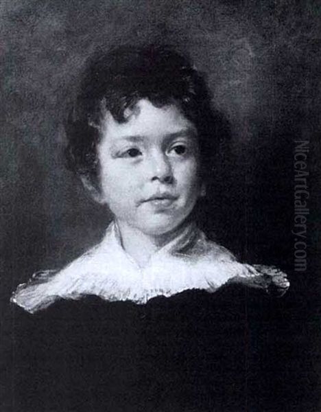 Young Boy With Lace Collar Oil Painting by Sir William Beechey