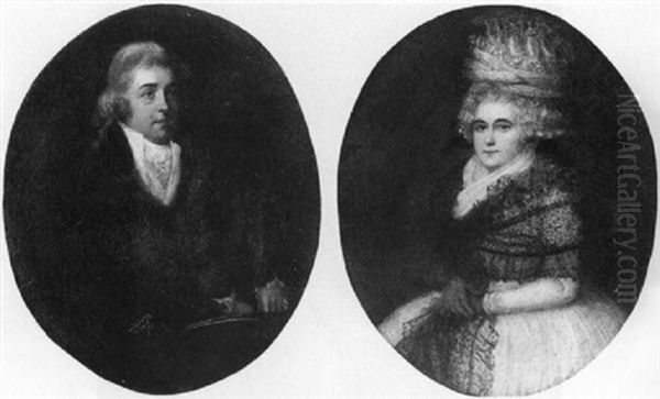 Portraits Of Mr. G. Fitzwilliam & Of His Wife Oil Painting by Sir William Beechey