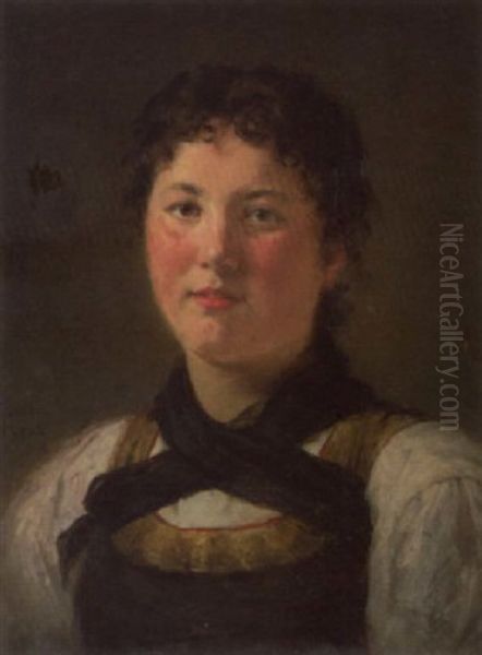 Brustportrait Eines Jungen Madchen Oil Painting by Theodor Von Der Beek