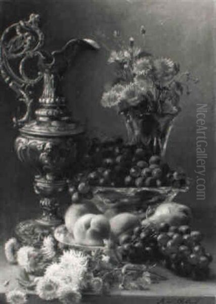 Fruits Et Fleurs Oil Painting by Maria (Johanna Jacoba Gerard Beelaerts van Bloklan