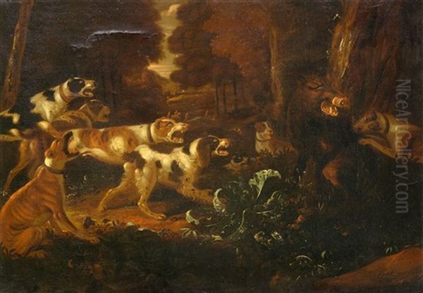 The Boar Hunt Oil Painting by Adriaen Cornelisz Beeldemaker