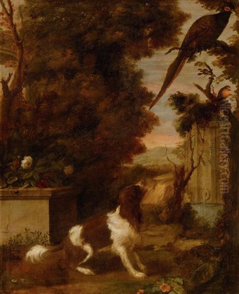 Park Landscape With A Hunting Dog And Birds Oil Painting by Adriaen Cornelisz Beeldemaker