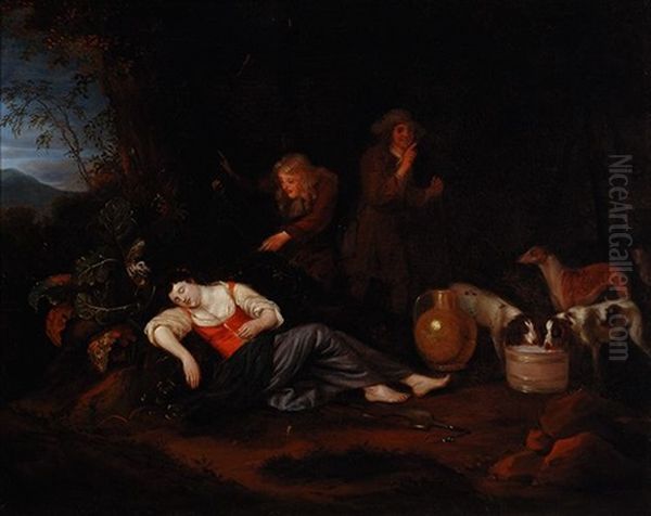 Sleeping Woman Oil Painting by Adriaen Cornelisz Beeldemaker