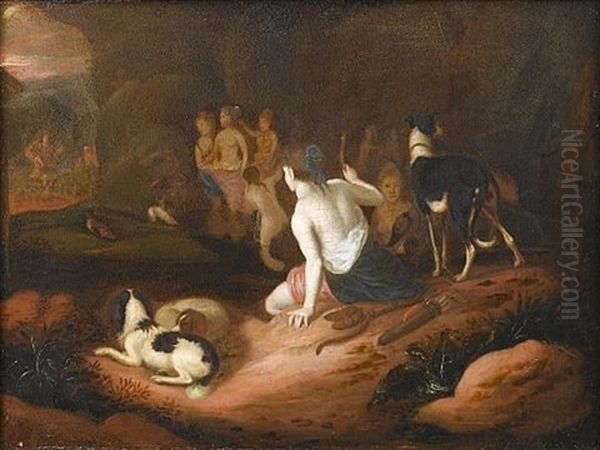 Diana And Actaeon Oil Painting by Adriaen Cornelisz Beeldemaker