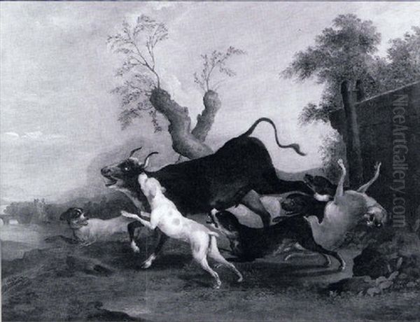 L'attaque Du Taureau Oil Painting by Adriaen Cornelisz Beeldemaker