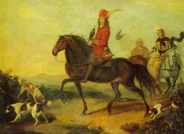 Aufbruch Zur Falkenjagd Oil Painting by Adriaen Cornelisz Beeldemaker