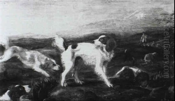 Hounds Following A Scent Oil Painting by Adriaen Cornelisz Beeldemaker