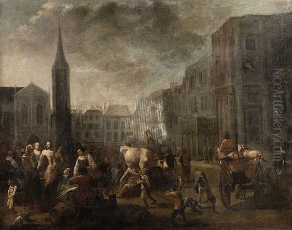 Scene De Marche Oil Painting by Cornelis Beelt