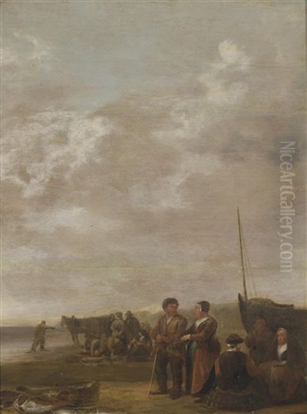 Strandszene Oil Painting by Cornelis Beelt