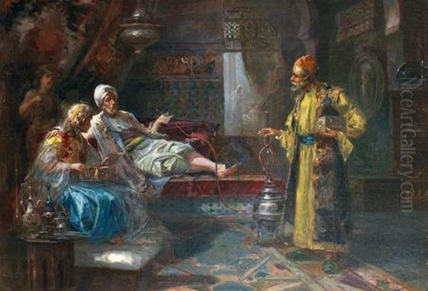 La Visite Dubijoutier Au Harem Oil Painting by Joaquin Agrasot y Juan