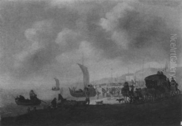 Strandszene Bei Scheveningen Oil Painting by Cornelis Beelt