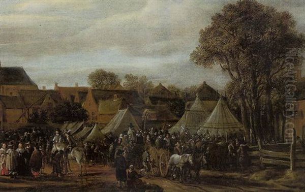 Jour De Marche Annuel En Hollande Oil Painting by Cornelis Beelt