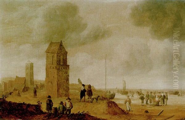 The Beach At Egmond-aan-zee Oil Painting by Cornelis Beelt