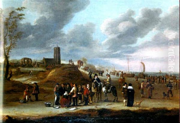 La Plage De Scheveninger Oil Painting by Cornelis Beelt