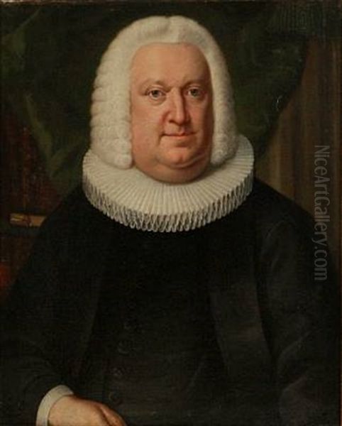 Portrait Of Mathias Hviid, Rural Dean Of Holmen's Church, Copenhagen Oil Painting by Ulrik Ferdinand Beenfeldt