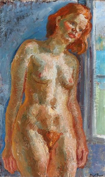 Study Of Young Woman Oil Painting by Dick Beer