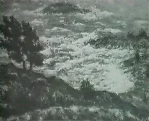 Kust Med Stormande Hav Oil Painting by Dick Beer