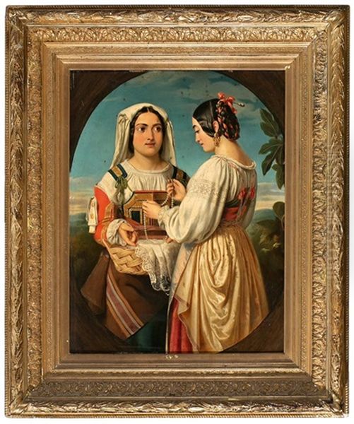 Dos Jovenes Italianas Oil Painting by Ferdinand Beer