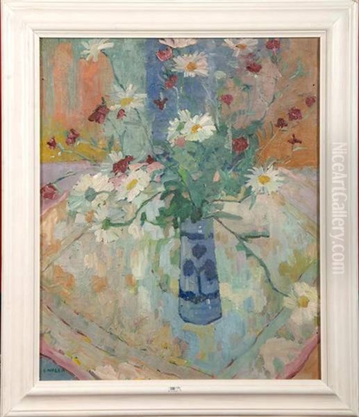 Vase De Fleurs Oil Painting by Gaston De Beer