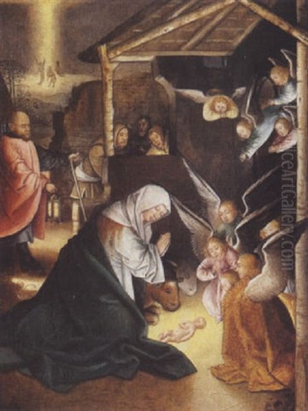 La Nativite Oil Painting by Jan de Beer