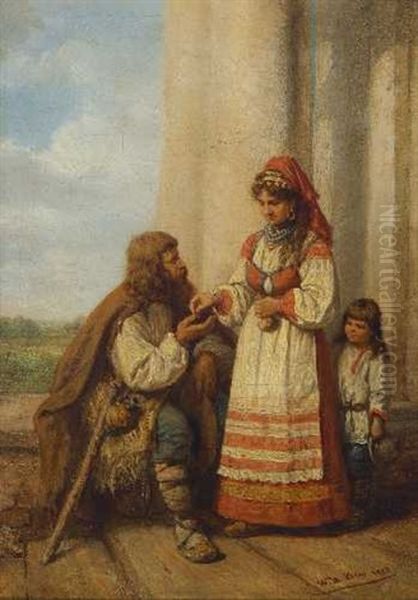 Das Almosen Oil Painting by Wilhelm Amandus Beer