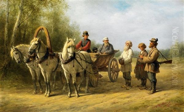 Die Gefasten Wilderer Oil Painting by Wilhelm Amandus Beer