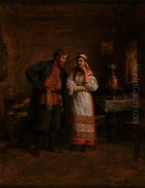 Russische Brautwerbung Oil Painting by Wilhelm Amandus Beer