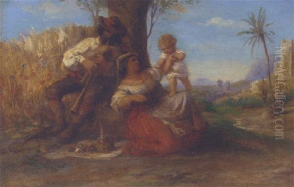 A Rest By The Wayside Oil Painting by Wilhelm Amandus Beer