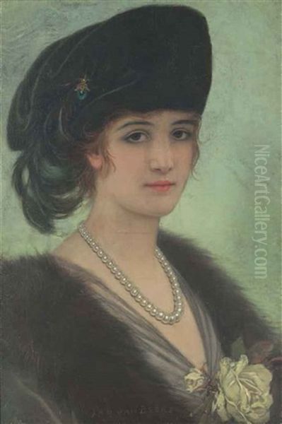 Une Elegante Oil Painting by Jan van Beers