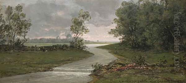 River View At Dusk Oil Painting by Jan van Beers