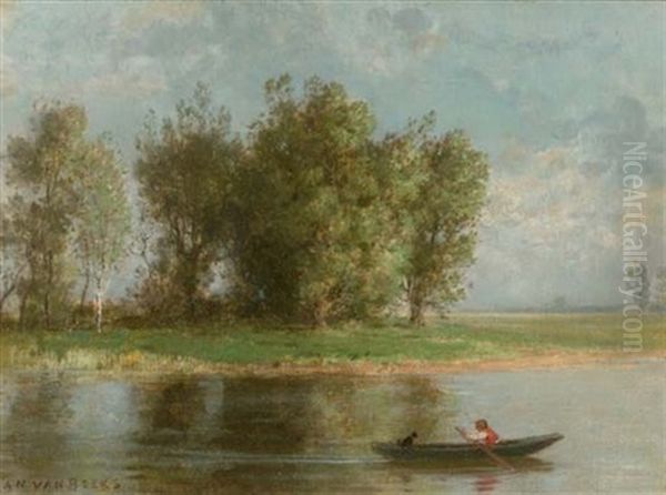 Rowing On A Sunny Day Oil Painting by Jan van Beers