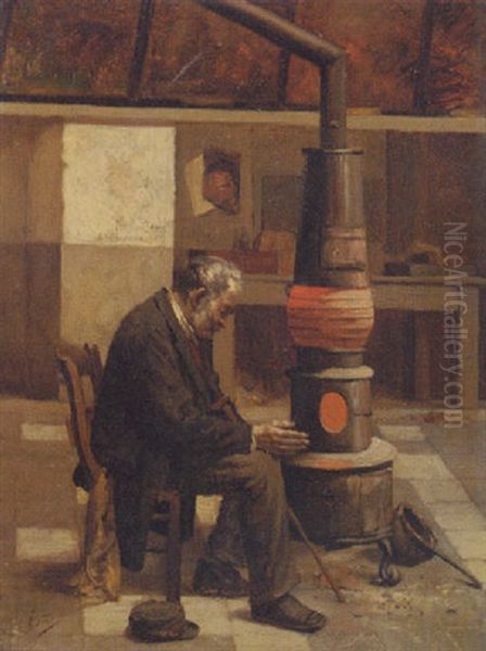 A Warm Spot Oil Painting by Jan van Beers