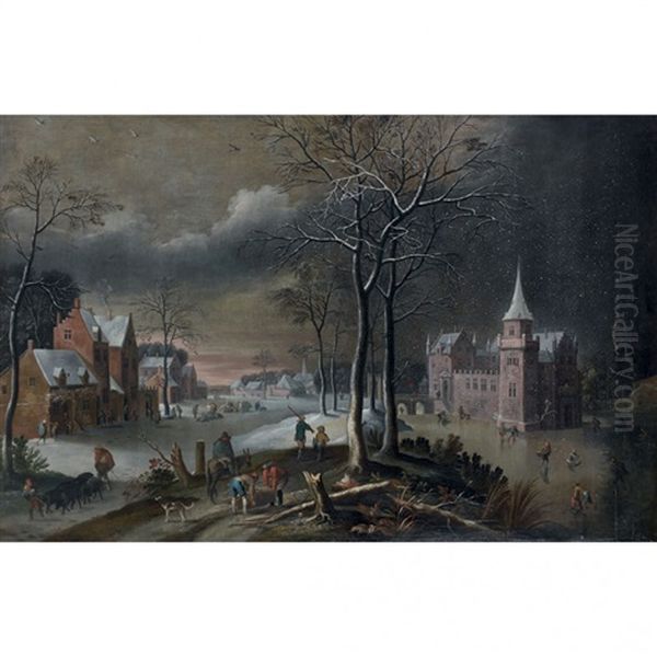 Paysage D'hiver Oil Painting by Jan Abrahamsz. Beerstraten