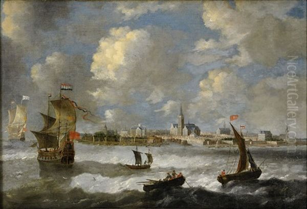 Vy Over Antwerpen Oil Painting by Jan Abrahamsz. Beerstraten