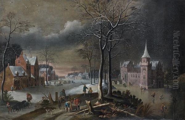 Paysage D'hiver Oil Painting by Jan Abrahamsz. Beerstraten